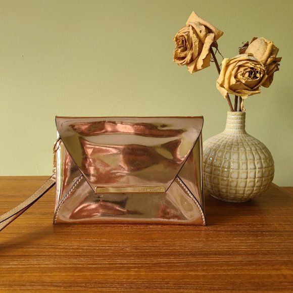 BCBG MaxAzria Bronze Wristlet Envelope Clutch - Picture 1 of 4